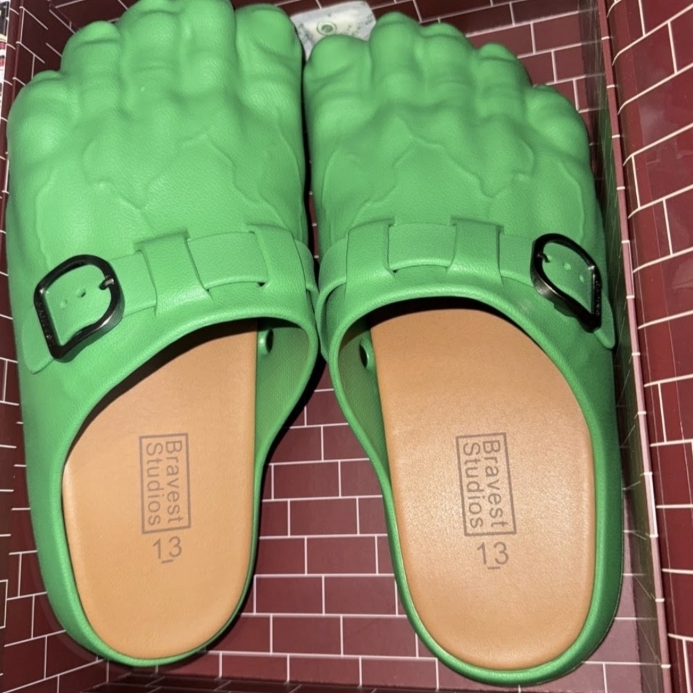Bravest Studios Vibrant Green Foot Slides